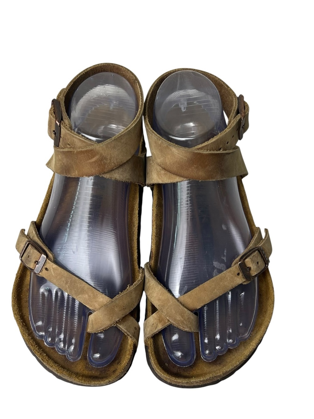 Birkenstock Yara Strappy Size 36 (5-5.5) Brown Suede Ankle Strap Leather Sandals - Picture 4 of 15